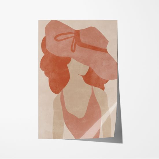 Poster de uma mulher com um chapéu rosa na cabeça 6