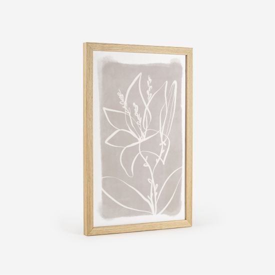 Poster com plantas brancas num fundo rosa 4