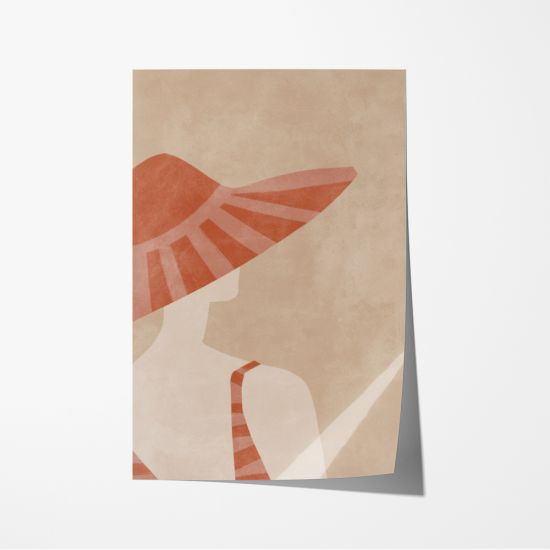 Poster de uma mulher de costas com um chapéu vermelho 6